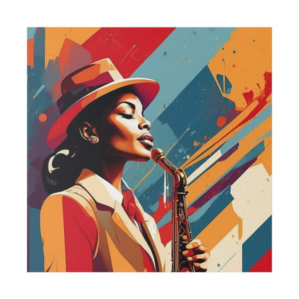 Beautiful Black Woman Jazz Musician Standard Canvas