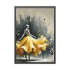 4798118541482322777_2048.jpeg Graceful Woman in Bright Yellow Dress Framed Poster