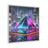 4812175223275276279_2048.jpeg Pyramids Illuminated by Neon Lights Framed Canvas