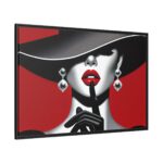 The woman With Large Black Hat Framed Canvas