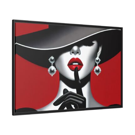 The woman With Large Black Hat Framed Canvas