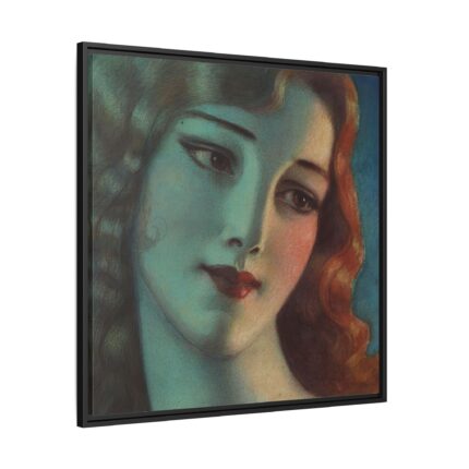Head of Girl With Long Blonde Hair Framed Canvas