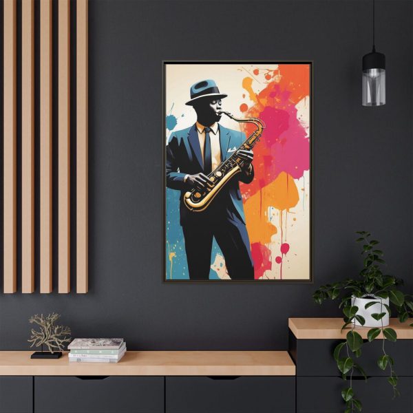 4937204096089185743_2048.jpeg Abstract Saxophone Jazz Player Art Framed Canvas