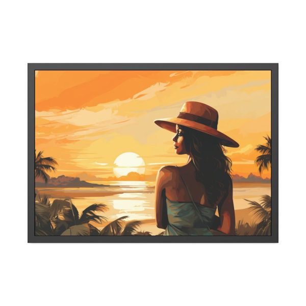 Beautiful Vintage Woman Beach Art Framed Poster
