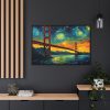Colorful and Dramatic Golden Gate Bridge Framed Canvas