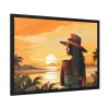 Beautiful Vintage Woman Beach Art Framed Poster