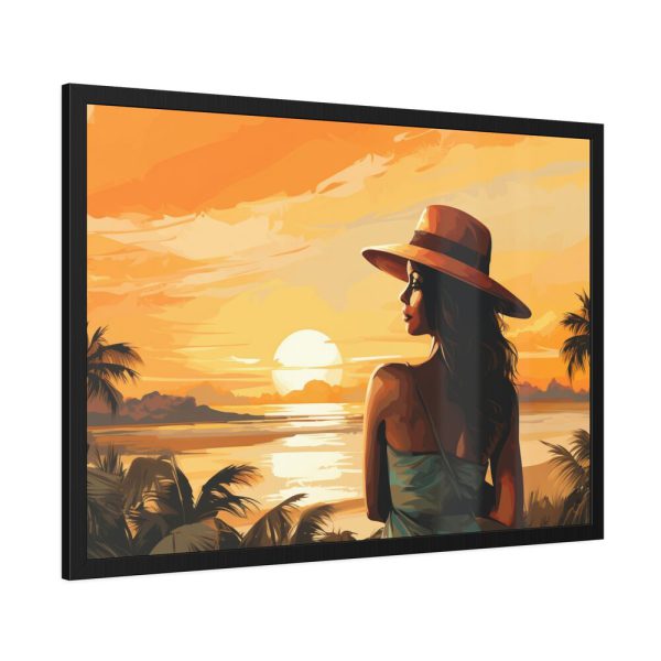 Beautiful Vintage Woman Beach Art Framed Poster
