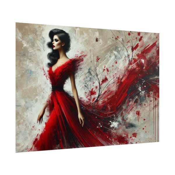 5289196272317579099_2048.jpeg Stylized Woman in Flowing Red Dress Poster