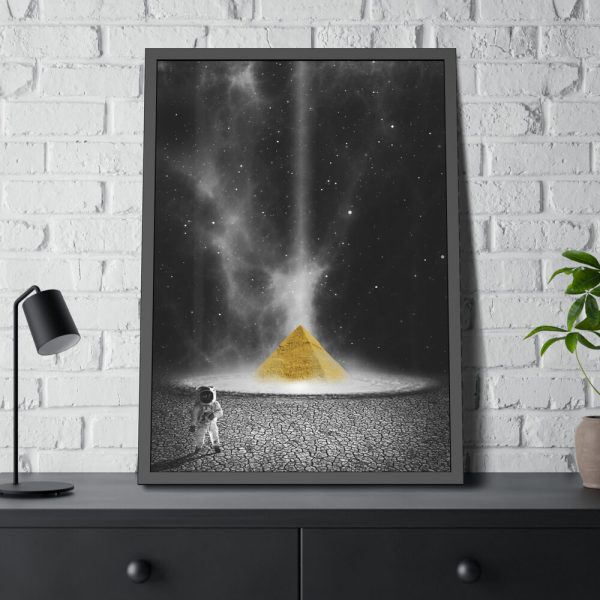 5291061797838532849_2048.jpeg Astronaut Space Pyramid Universe Framed Poster