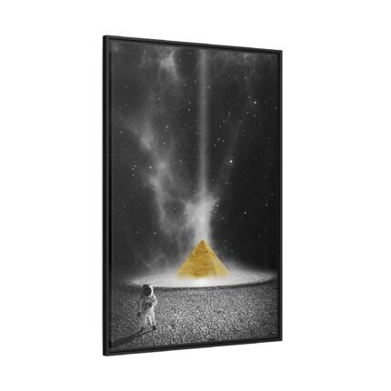 Astronaut Space Pyramid Universe Framed Canvas