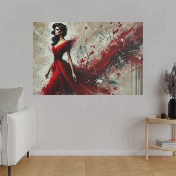 5338458997899761395_2048.jpeg Stylized Woman in Flowing Red Dress Standard Canvas