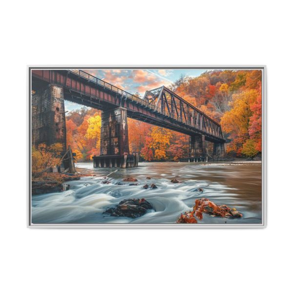 Autumn Bridge Art II Framed Canvas