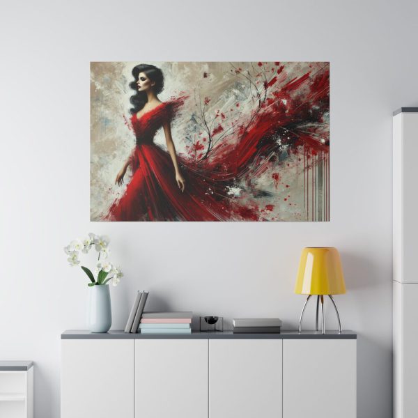 6081379957860243165_2048.jpeg Stylized Woman in Flowing Red Dress Standard Canvas