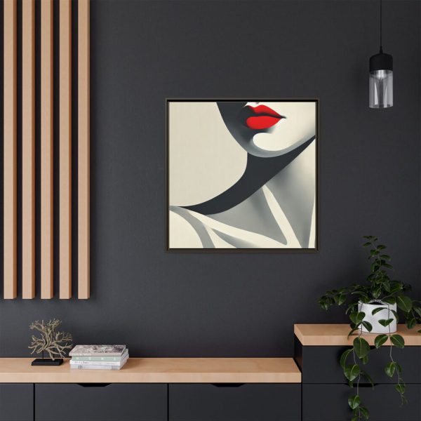 Minimalist of Woman's Lower Face Framed Canvas