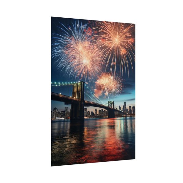 Brooklyn Bridge NYC Fireworks Poster