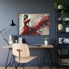 6458715996839094851_2048-1.jpeg Stylized Woman in Flowing Red Dress Framed Poster