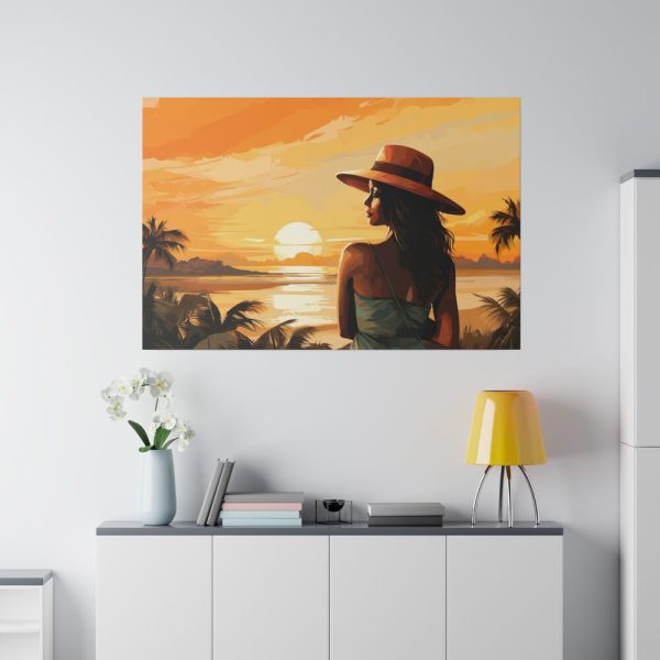 6486086289078768076_2048.jpeg Beautiful Vintage Woman Beach Art Standard Canvas