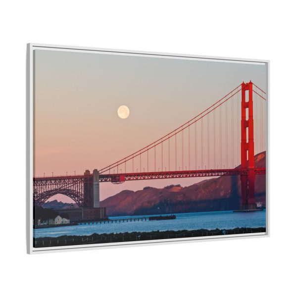 6588234193385228515_2048.jpeg Full Moon Over Golden Gate Bridge Framed Canvas