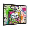 Graffiti-Style Artwork of Chanel No. 5 Perfume Bottle Framed Poster