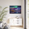 6715359505676980665_2048.jpeg Cottage In Winter With Northern Lights Framed Canvas