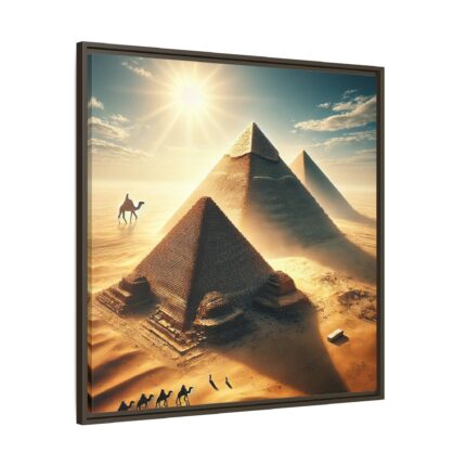 Pyramids in Sunset Framed Canvas