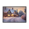 6913148379749900729_2048.jpeg Half Timbered Cottage In Winter Framed Canvas