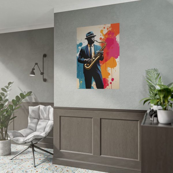 6929115281532692462_2048.jpeg Abstract Saxophone Jazz Player Art Poster