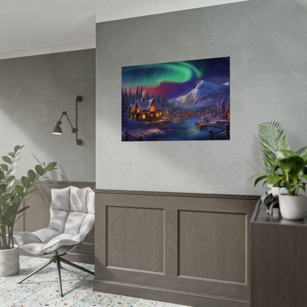 6949087411643588843_2048.jpeg Cottage In Winter With Northern Lights Poster