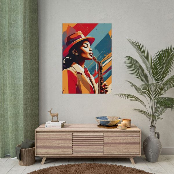 7015961663046223716_2048.jpeg Beautiful Black Woman Jazz Musician Poster