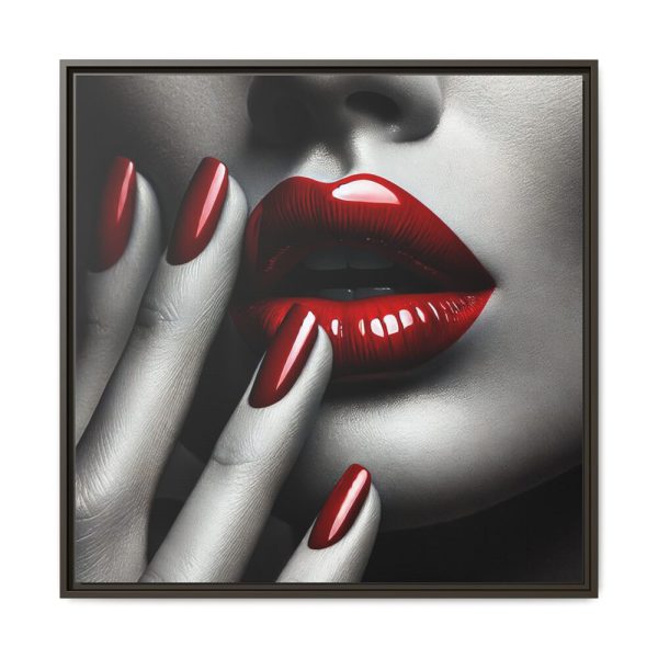705266260922737478_2048.jpeg High-Contrast Close-Up of Woman's Face Framed Canvas