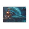 Steam Locomotive On A Bridge Framed Canvas