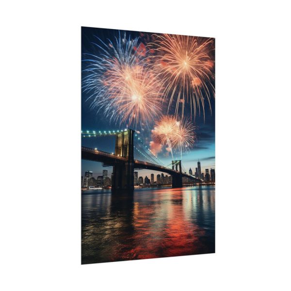 Brooklyn Bridge NYC Fireworks Poster