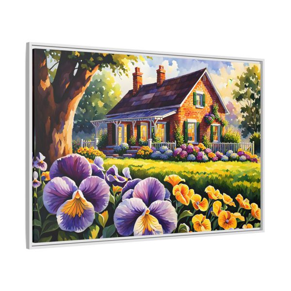 Pansy Cottage Framed Canvas