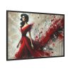 7400939827591412515_2048.jpeg Stylized Woman in Flowing Red Dress Framed Canvas