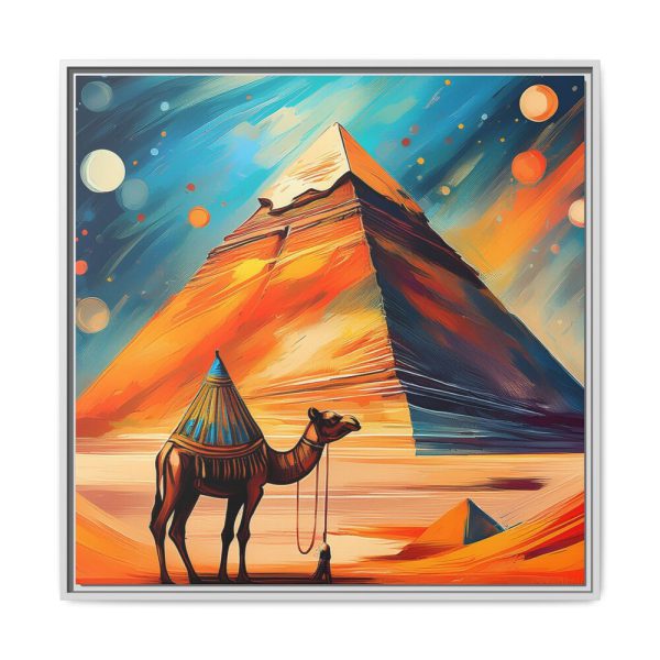 7479544703935720189_2048.jpeg Camel and Pyramid Framed Canvas