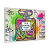 Graffiti-Style Artwork of Chanel No. 5 Perfume Bottle Framed Canvas