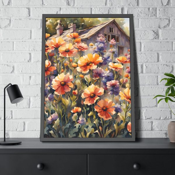 7553117043143802150_2048.jpeg Cottage With Meadow Flowers Framed Poster