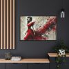 7666948978221349770_2048.jpeg Stylized Woman in Flowing Red Dress Framed Canvas