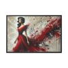7725169620741614997_2048.jpeg Stylized Woman in Flowing Red Dress Framed Canvas