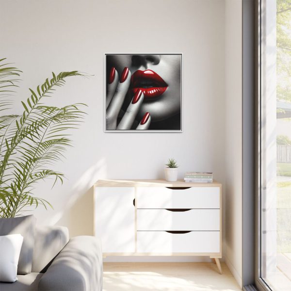 7849378087726567260_2048.jpeg High-Contrast Close-Up of Woman's Face Framed Canvas