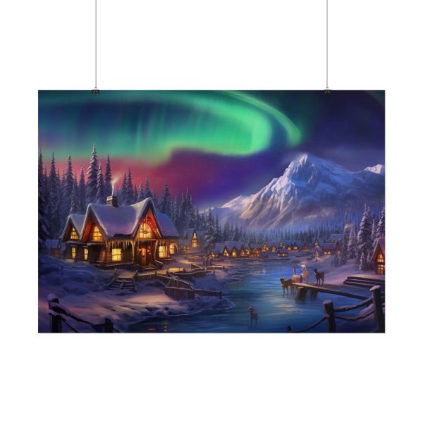7923176860030715019_2048.jpeg Cottage In Winter With Northern Lights Poster