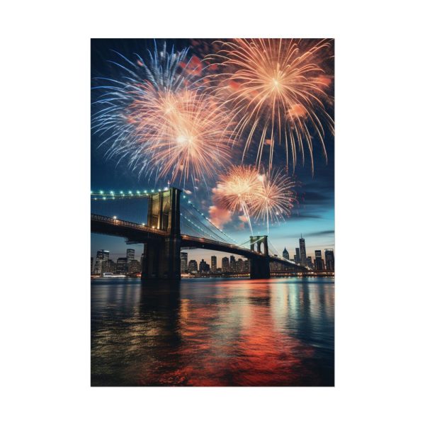 Brooklyn Bridge NYC Fireworks Poster