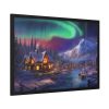 8153721572878473551_2048.jpeg Cottage In Winter With Northern Lights Framed Poster