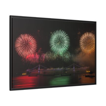 Free Fireworks Framed Canvas