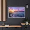 Sunset Over Golden Gate Bridge Framed Canvas