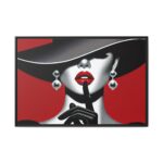 The woman With Large Black Hat Framed Canvas - Image 2