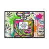 Graffiti-Style Artwork of Chanel No. 5 Perfume Bottle Framed Canvas