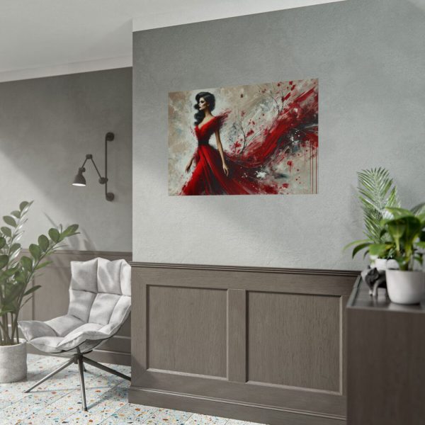 8431321096552018464_2048.jpeg Stylized Woman in Flowing Red Dress Poster