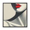 Minimalist of Woman's Lower Face Framed Canvas