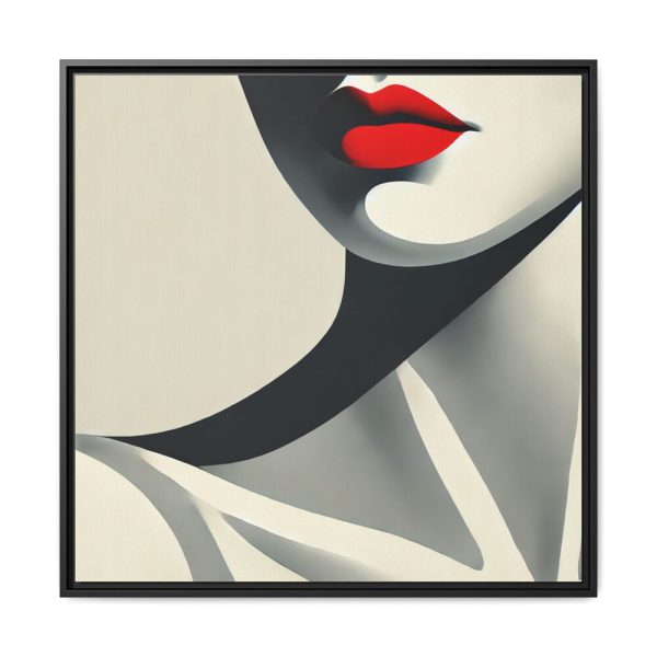 Minimalist of Woman's Lower Face Framed Canvas
